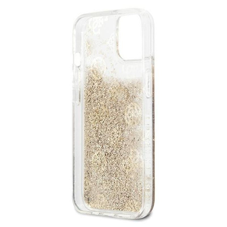 Guess Peony Liquid Glitter - Etui iPhone 13 (złoty)