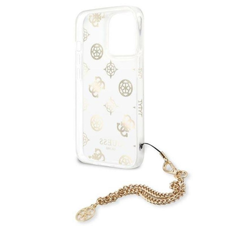 Guess Peony Chain Handle - Etui iPhone 13 Pro (złoty)