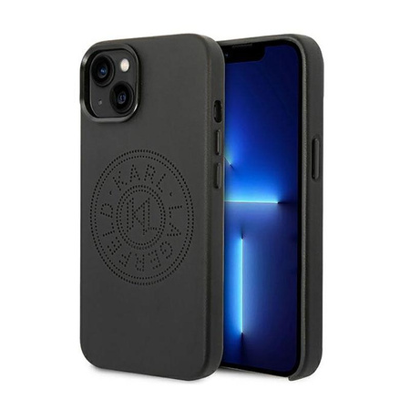 Karl Lagerfeld Leather Perforated Logo Case - Etui iPhone 14 (czarny)