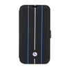 BMW Booktype Leather Stamp Blue Lines - Etui iPhone 14 Pro (czarny)