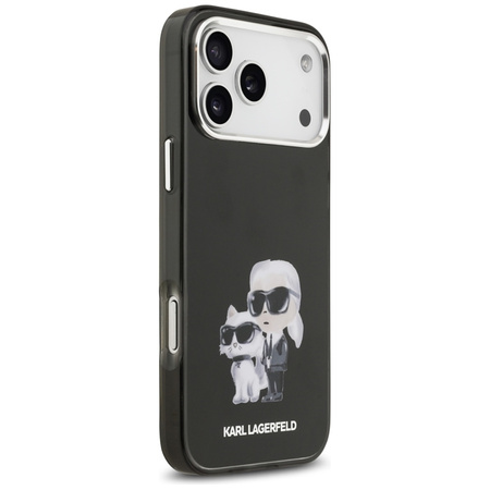 Karl Lagerfeld IML Aquarelle Karl & Choupette & Logo MagSafe - Etui iPhone 17 Pro (czarny)