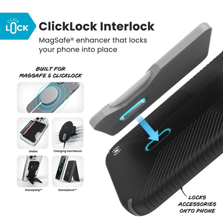 Speck Presidio2 Grip ClickLock & MagSafe - Etui iPhone 17 Pro Max (Black / Slate Grey / White)