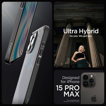 Spigen Ultra Hybrid - Etui do iPhone 15 Pro Max (Frost Black)