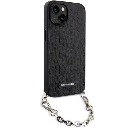Karl Lagerfeld Saffiano Monogram Chain - Etui iPhone 14 (Czarny)