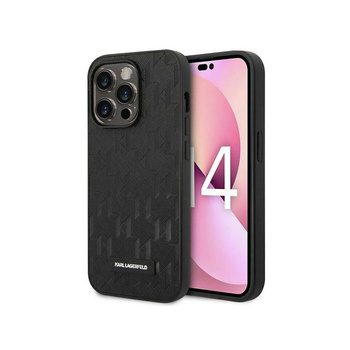 Karl Lagerfeld Saffiano Mono Metal Logo - Etui iPhone 14 Pro Max (czarny)