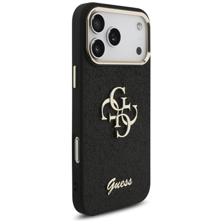 Guess Fixed Glitter Big 4G Metal Frame - Etui iPhone 17 Pro Max (czarny)