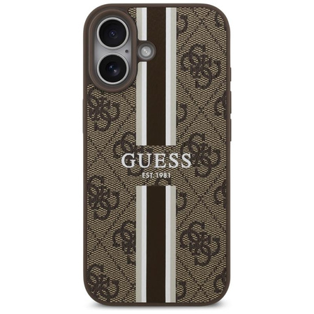 Guess 4G Printed Stripes MagSafe - Etui iPhone 17 (brązowy)