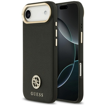 Guess Grained Strass Logo MagSafe - Etui iPhone Air (czarny)
