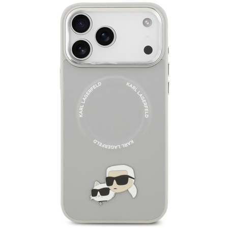 Karl Lagerfeld Karl & Choupette Pins MagSafe - Etui iPhone 17 Pro (szary)
