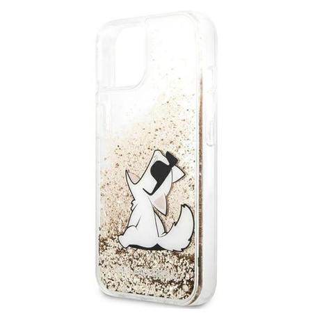 Karl Lagerfeld Liquid Glitter Choupette Fun - Etui iPhone 13 (złoty)