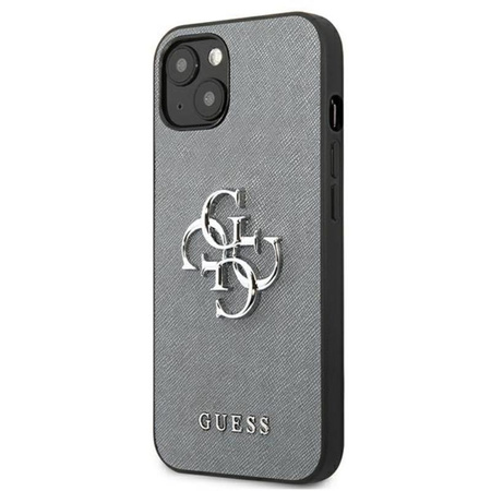 Guess Saffiano 4G Big Silver Logo - Etui iPhone 13 (szary)