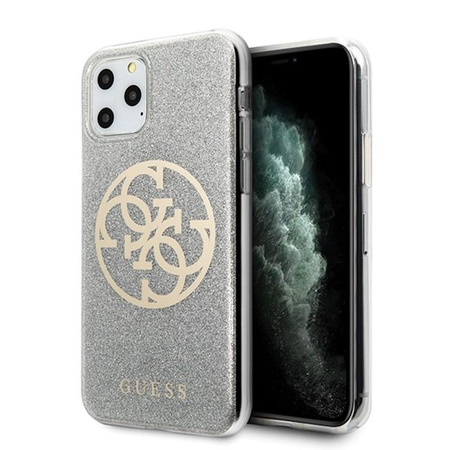 Guess Circle Glitter 4G - Etui iPhone 11 Pro (Light Grey)