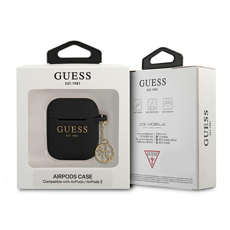 Guess 4G Charms Silicone Case - Etui AirPods (Black)