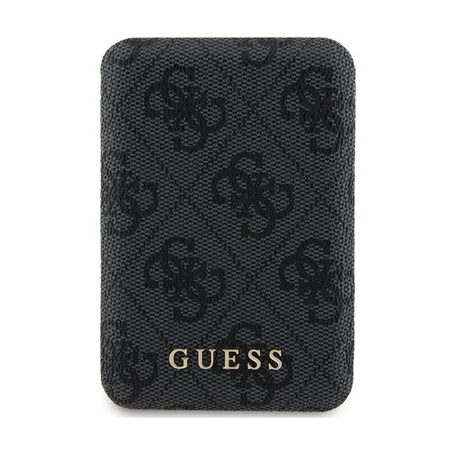 Guess 4G Leather Metal Logo MagSafe - Power Bank indukcyjny 5000 mAh 15W MagSafe (czarny)