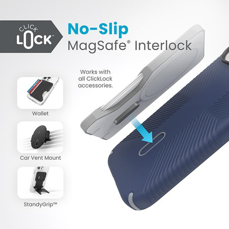 Speck Presidio2 Grip ClickLock & MagSafe - Etui iPhone 16e / iPhone 15 / iPhone 14 / iPhone 13 (Coastal Blue / Dust Grey / White)