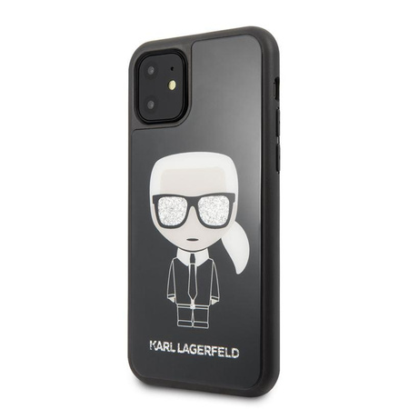 Karl Lagerfeld Double Layer Glitter Iconic - Etui iPhone 11 (czarny)