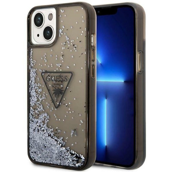 Guess Liquid Glitter Triangle Logo Case - Etui iPhone 14 (czarny)