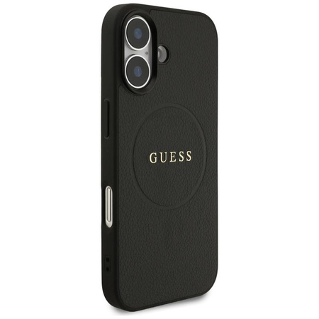 Guess Grained Ring MagSafe - Etui iPhone 17 (czarny)