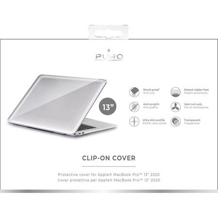 PURO Clip On - Obudowa Macbook Pro 13" (M2 2022 / M1 2021 / 2020) (przezroczysty)