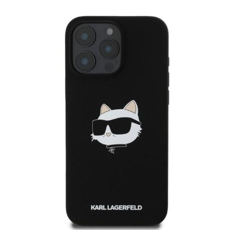 Karl Lagerfeld Silicone Choupette Head Print MagSafe - Etui iPhone 16 Pro Max (czarny)