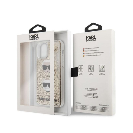 Karl Lagerfeld Liquid Glitter 2 Heads - Etui iPhone 11 (złoty)