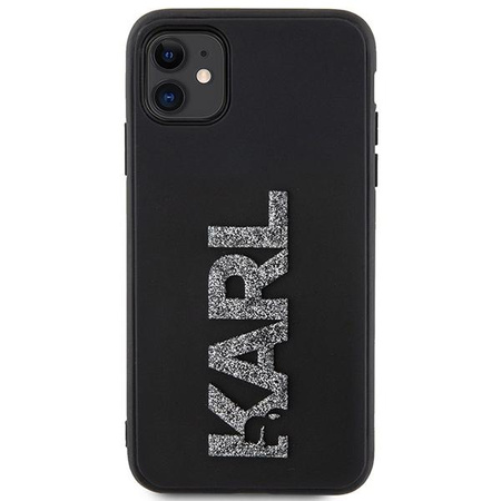 Karl Lagerfeld 3D Rubber Glitter Logo - Etui iPhone 11 (Czarny)