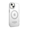 Guess Metal Outline MagSafe - Etui iPhone 14 (przezroczysty / srebrny)
