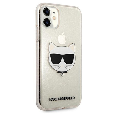 Karl Lagerfeld Choupette Head Glitter - Etui iPhone 11 (złoty)