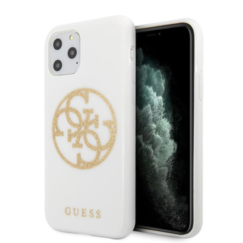 Guess Circle Glitter 4G - Etui iPhone 11 Pro (biały)