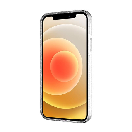 Crong Glitter Case - Etui iPhone 12 Mini (przezroczysty/srebrny)