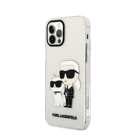 Karl Lagerfeld IML Glitter NFT Karl & Choupette - Etui iPhone 12 / iPhone 12 Pro (przezroczysty)