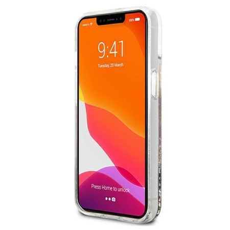 Guess Liquid Glitter 4G Big Logo - Etui iPhone 13 mini (złoty)