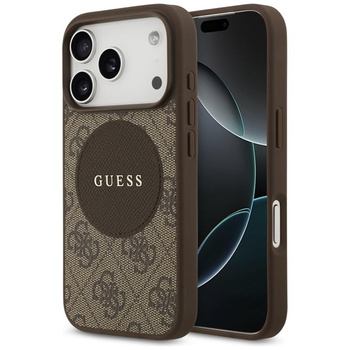 Guess 4G Circle Classic Logo MagSafe - Etui iPhone 17 Pro (brązowy)