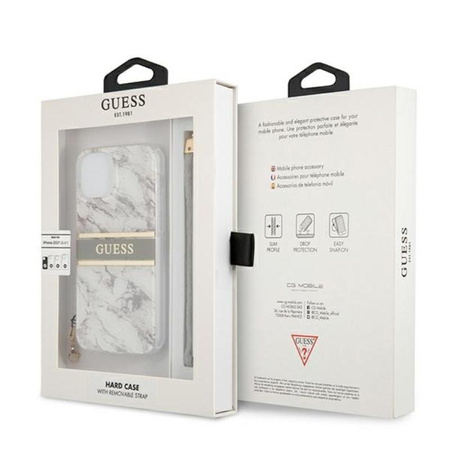 Guess Marble Strap - Etui iPhone 13 Mini (szary)