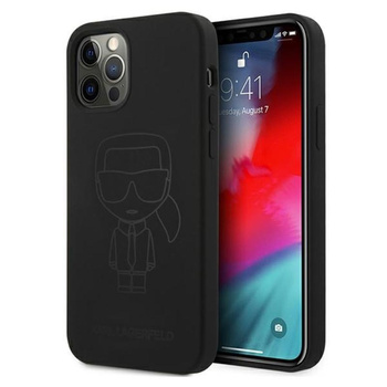 Karl Lagerfeld Silicone Ikonik Outline - Etui iPhone 12 / iPhone 12 Pro (czarny)