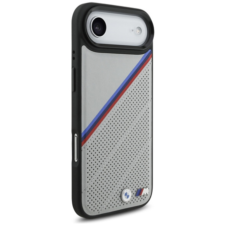 BMW M Tricolor Metal Logo MagSafe - Etui iPhone Air (szary)