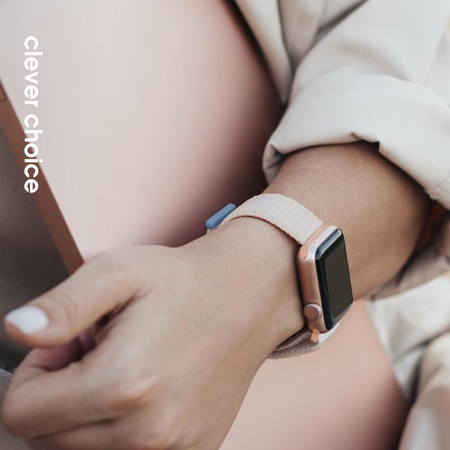 Crong Nylon - Pasek sportowy do Apple Watch 38/40/41/42 mm (Starlight)