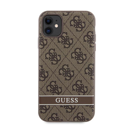 Guess 4G Printed Stripe - Etui iPhone 11 / iPhone XR (brązowy)