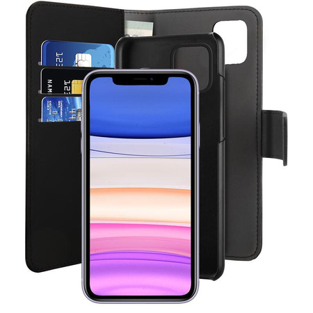 PURO Wallet Detachable - Etui 2w1 iPhone 11 (czarny)