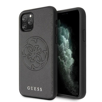Guess Saffiano 4G Circle Logo - Etui iPhone 11 Pro Max (czarny)