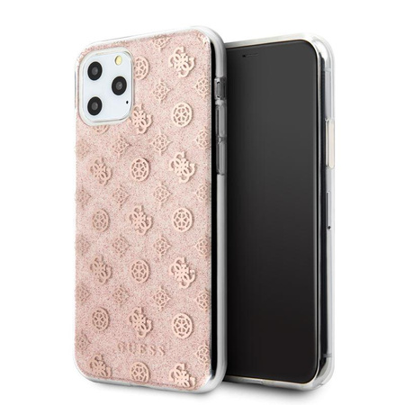 Guess 4G Peony Solid Glitter - Etui iPhone 11 Pro (różowy)