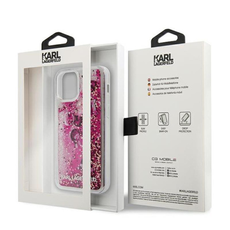 Karl Lagerfeld Glitter Liquid Floating Charms - Etui iPhone 12 / iPhone 12 Pro (Pink Floating Charms)