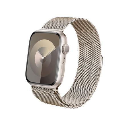 Crong Milano Steel – Pasek ze stali nierdzewnej do Apple Watch 44/45/46/49 mm (szampański)