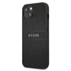 Guess Saffiano Metal Logo Stripes - Etui iPhone 13 (czarny)