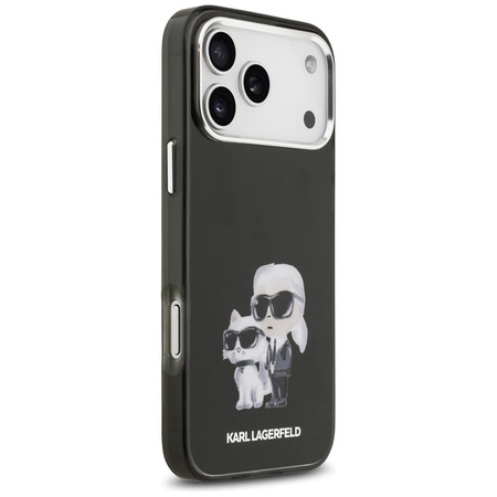 Karl Lagerfeld IML Aquarelle Karl & Choupette & Logo MagSafe - Etui iPhone 17 Pro Max (czarny)