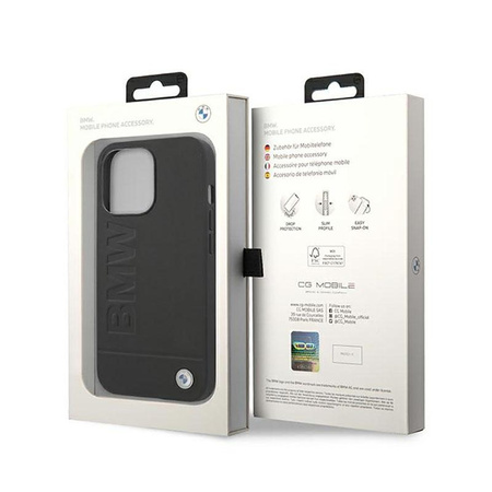 BMW Leather Hot Stamp – Etui iPhone 14 Pro Max (Czarny)