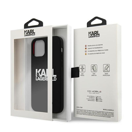 Karl Lagerfeld Silicone Stack Logo - Etui iPhone 13 mini (czarny)