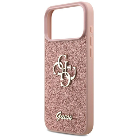 Guess Fixed Glitter Big 4G - Etui do iPhone 17 Pro Max (różowy)