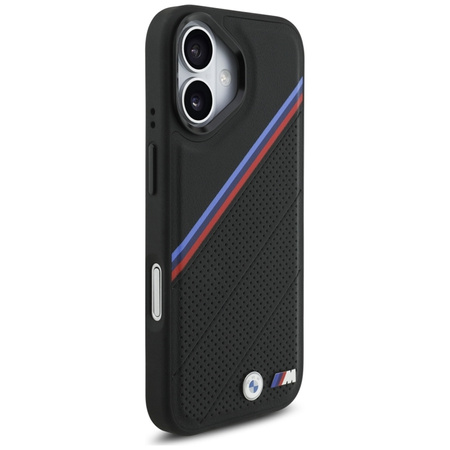 BMW M Tricolor Metal Logo MagSafe - Etui iPhone 17 (czarny)