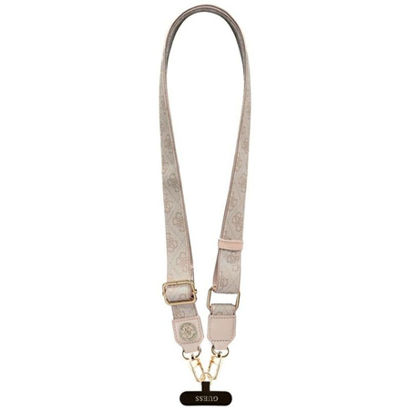 Guess Universal Crossbody Strap 4G Tether Patch Strass Metal Logo - Uniwersalny pasek / smycz do telefonu (różowy)